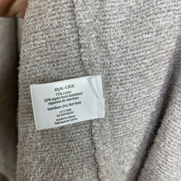 Barefoot Dreams Bamboo Chic Lite Cardigan 1X Brown Gray Long Weekend Rib Sweater - Picture 10 of 14